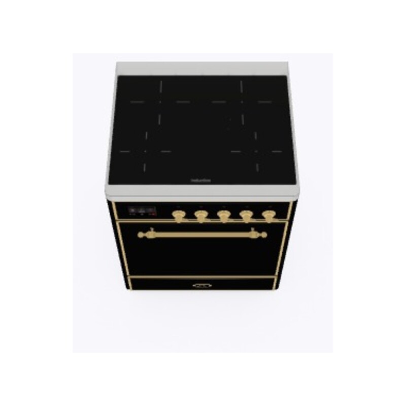 Majestic II Series 30 inch Freestanding Electric Induction Range with 4 Elements, Smoothtop Cooktop, 4 cu. ft. Total Oven Capacity, Convection Oven, with Brass Trim UMI30QNE3BKG