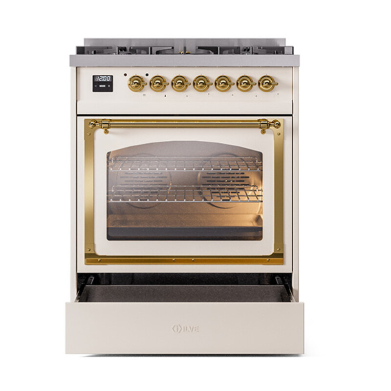Nostalgie II Noblesse 30 inch Dual Fuel Range with 5 Burners UN30NMPAWG