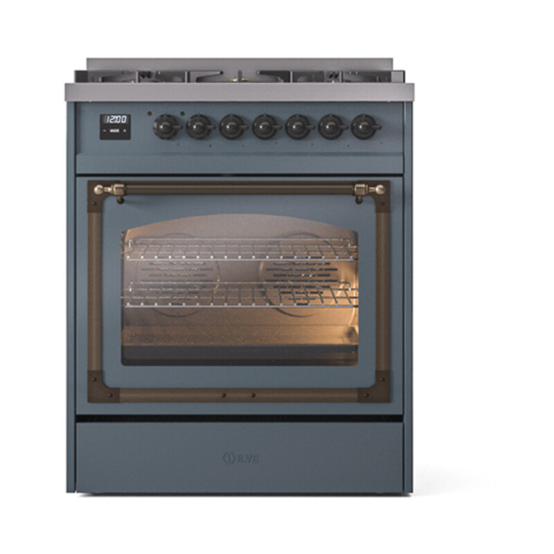 Nostalgie II Noblesse 30 inch Dual Fuel Range with 5 Burners UN30NMPBGBLP