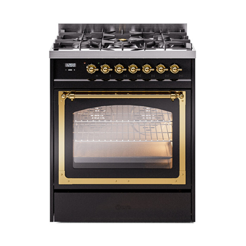 Nostalgie II Noblesse 30 inch Dual Fuel Range with 5 Burners UN30NMPBKG