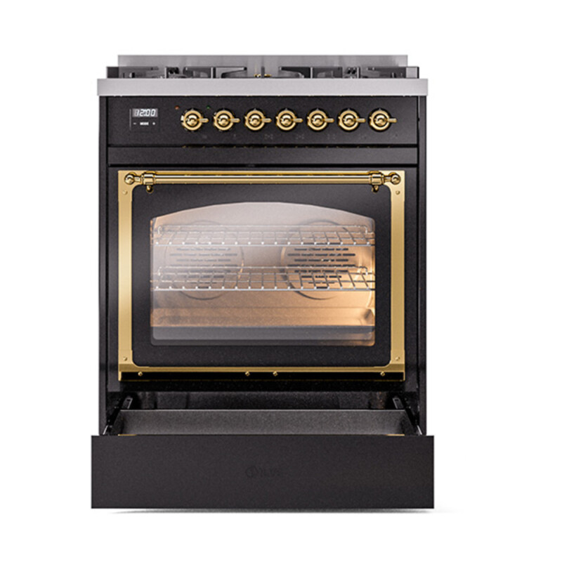 Nostalgie II Noblesse 30 inch Dual Fuel Range with 5 Burners UN30NMPBKG