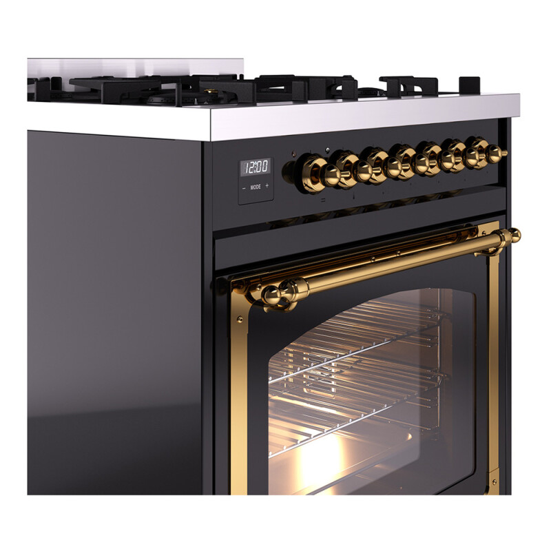 Nostalgie II Noblesse 30 inch Dual Fuel Range with 5 Burners UN30NMPBKG