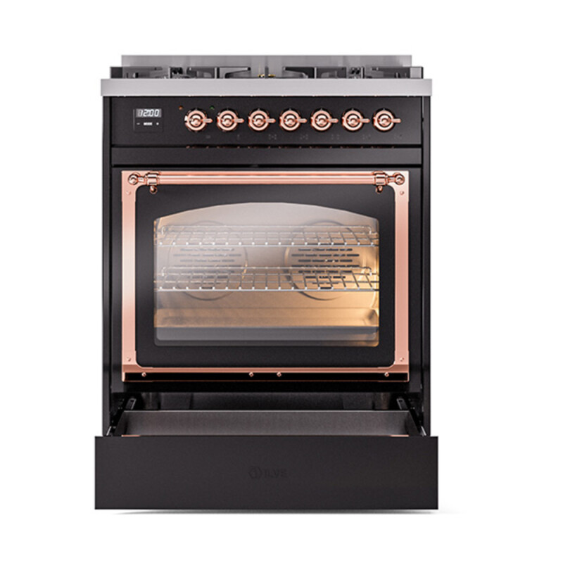 Nostalgie II Noblesse 30 inch Dual Fuel Range with 5 Burners UN30NMPBKP