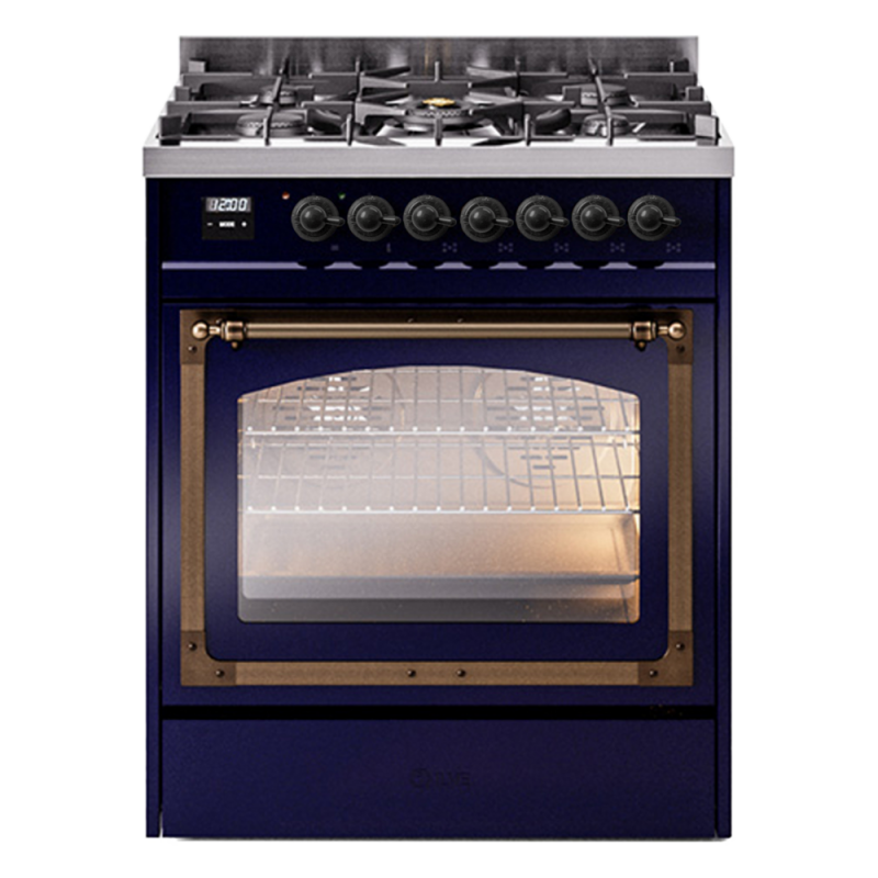 Nostalgie II Noblesse 30 inch Dual Fuel Range with 5 Burners UN30NMPMBBLP