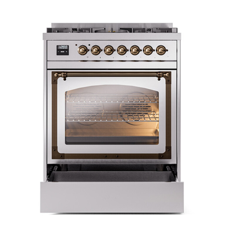 Nostalgie II Noblesse 30 inch Dual Fuel Range with 5 Burners UN30NMPSSBLP