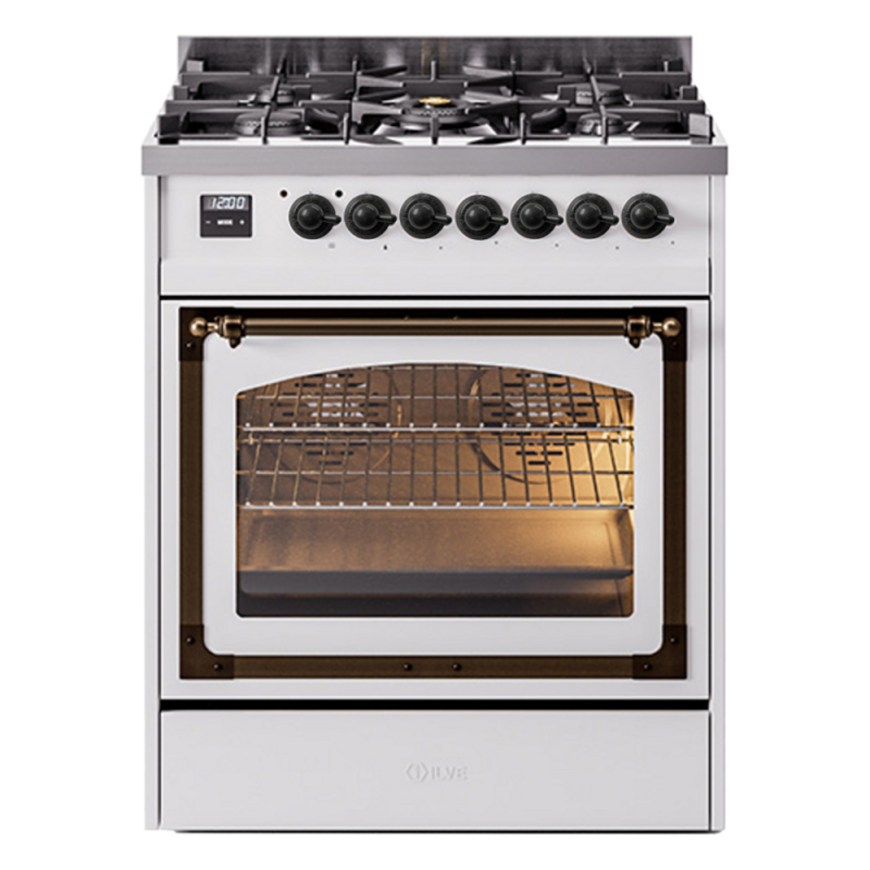Nostalgie II Noblesse 30 inch Dual Fuel Range with 5 Burners UN30NMPWHB