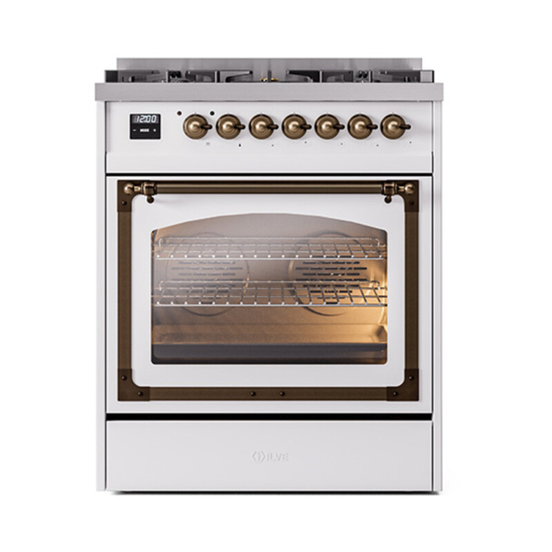 Nostalgie II Noblesse 30 inch Dual Fuel Range with 5 Burners UN30NMPWHB