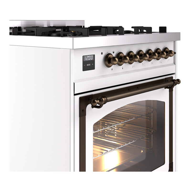Nostalgie II Noblesse 30 inch Dual Fuel Range with 5 Burners UN30NMPWHB