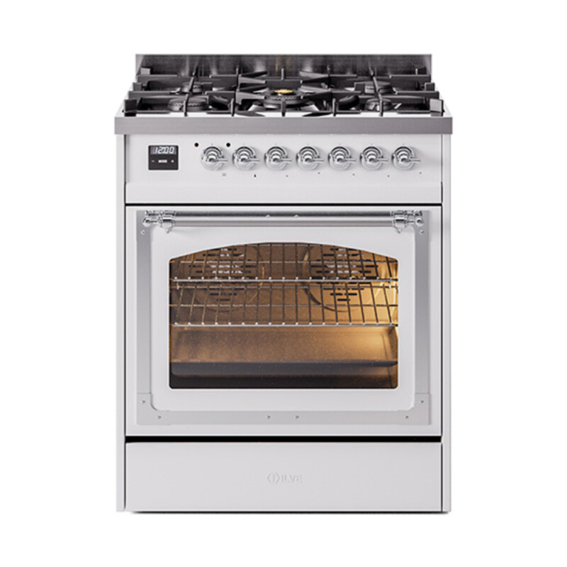 Nostalgie II Noblesse 30 inch Dual Fuel Range with 5 Burners UN30NMPWHC