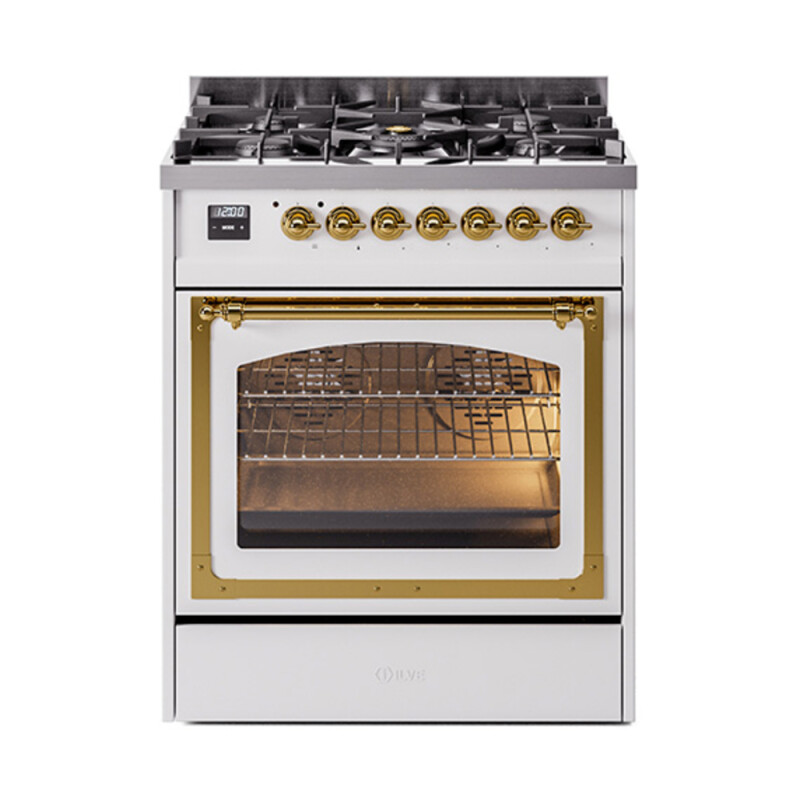 Nostalgie II Noblesse 30 inch Dual Fuel Range with 5 Burners UN30NMPWHGLP
