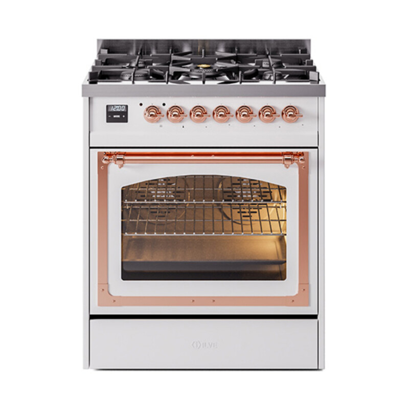 Nostalgie II Noblesse 30 inch Dual Fuel Range with 5 Burners UN30NMPWHP