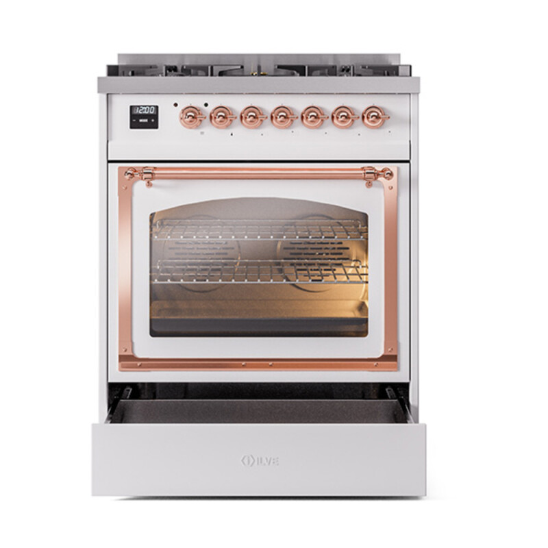 Nostalgie II Noblesse 30 inch Dual Fuel Range with 5 Burners UN30NMPWHP