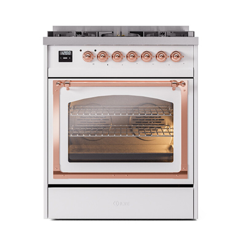 Nostalgie II Noblesse 30 inch Dual Fuel Range with 5 Burners UN30NMPWHPLP
