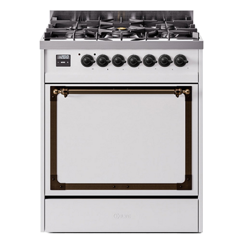 Nostalgie II Noblesse 30 inch Dual Fuel Range with 5 Burners UN30QNMPWHB
