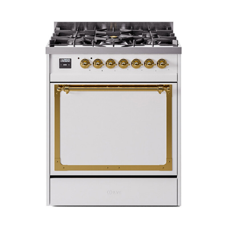 Nostalgie II Noblesse 30 inch Dual Fuel Range with 5 Burners UN30QNMPWHG