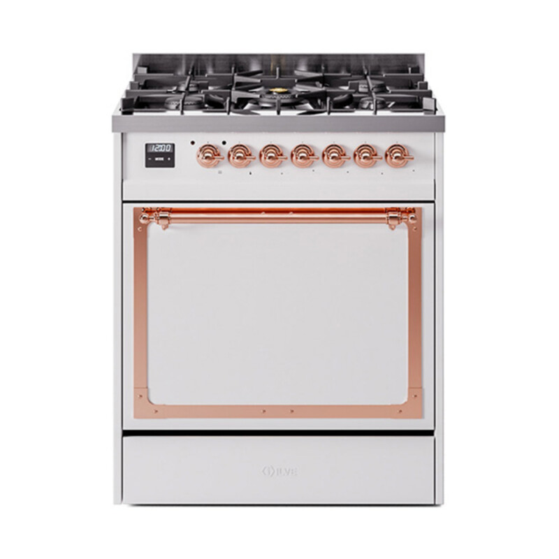 Nostalgie II Noblesse 30 inch Dual Fuel Range with 5 Burners UN30QNMPWHP