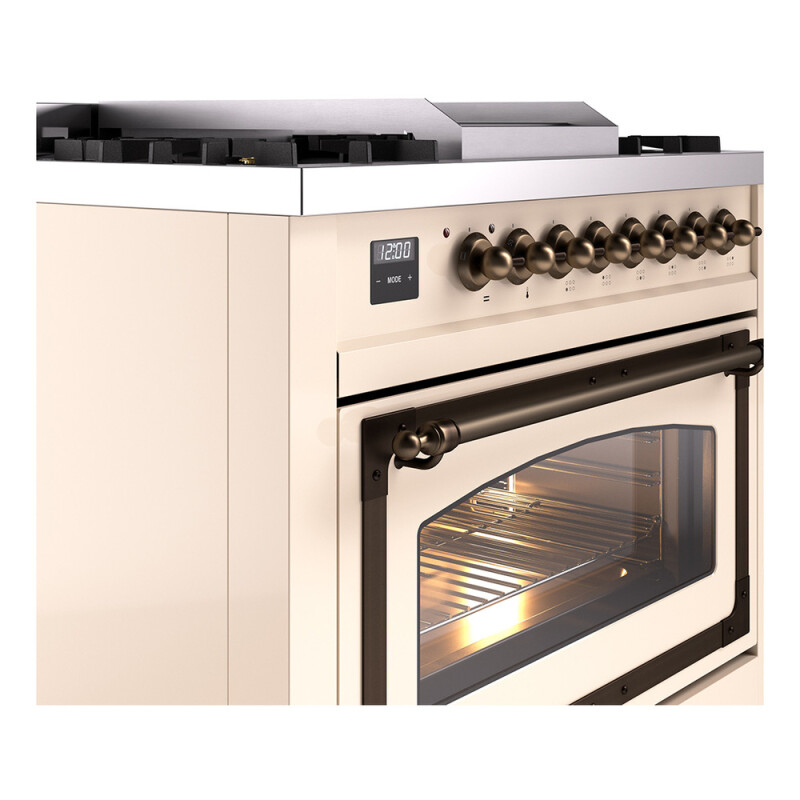 Nostalgie II Noblesse 36 inch Dual Fuel Range with 6 Burners and Griddle UN36FNMPAWB