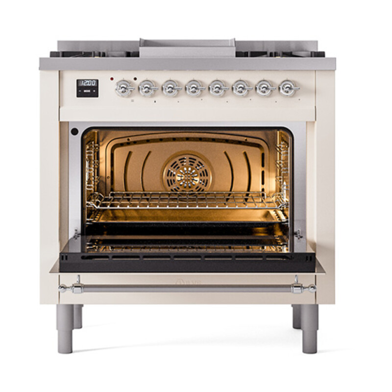 Nostalgie II Noblesse 36 inch Dual Fuel Range with 6 Burners and Griddle UN36FNMPAWC