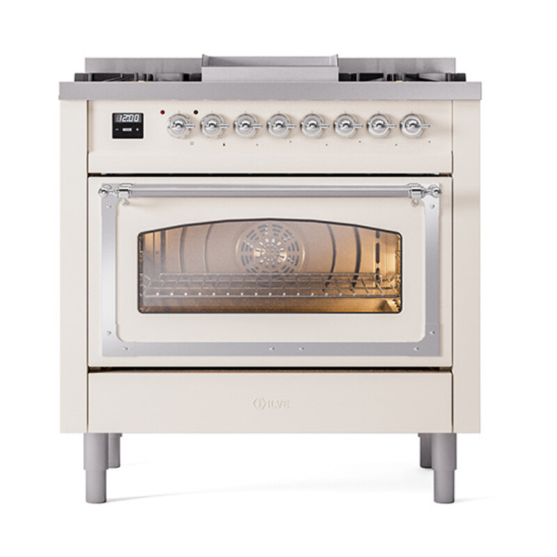 Nostalgie II Noblesse 36 inch Dual Fuel Range with 6 Burners and Griddle UN36FNMPAWCLP