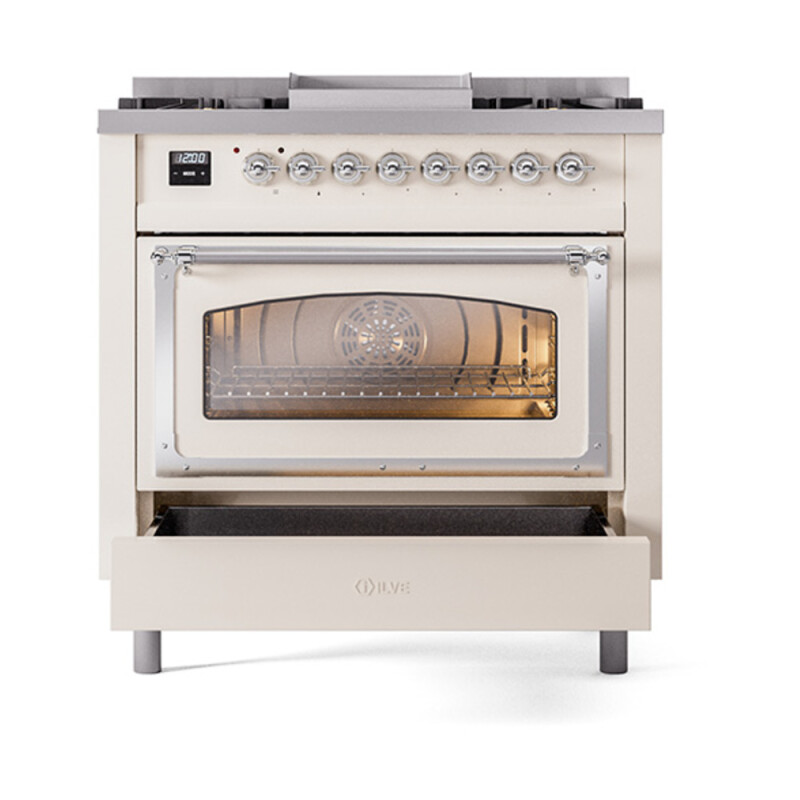Nostalgie II Noblesse 36 inch Dual Fuel Range with 6 Burners and Griddle UN36FNMPAWCLP