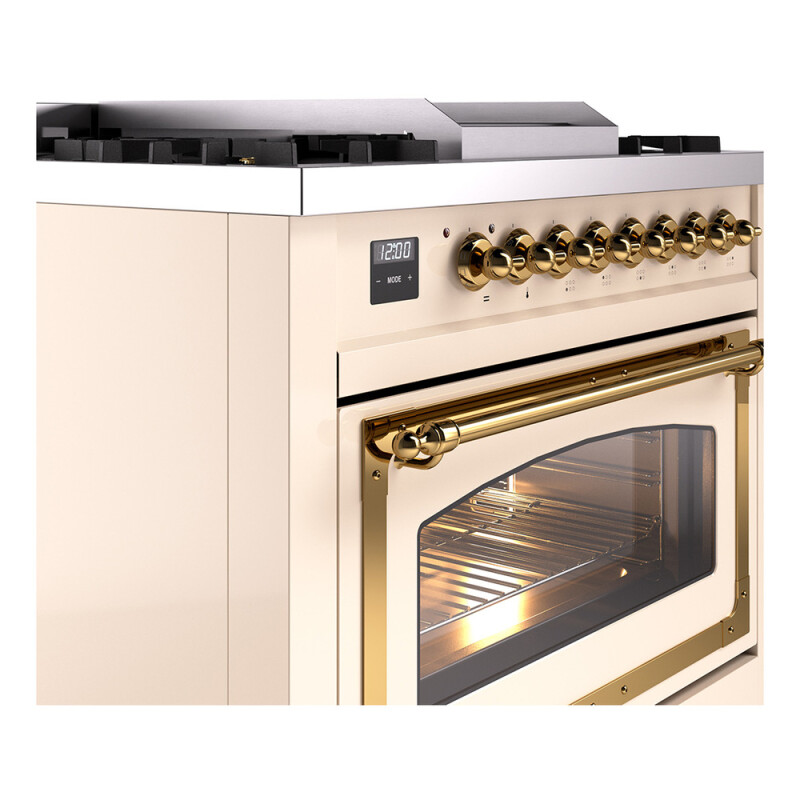 Nostalgie II Noblesse 36 inch Dual Fuel Range with 6 Burners and Griddle UN36FNMPAWGLP