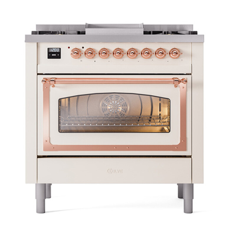 Nostalgie II Noblesse 36 inch Dual Fuel Range with 6 Burners and Griddle UN36FNMPAWP