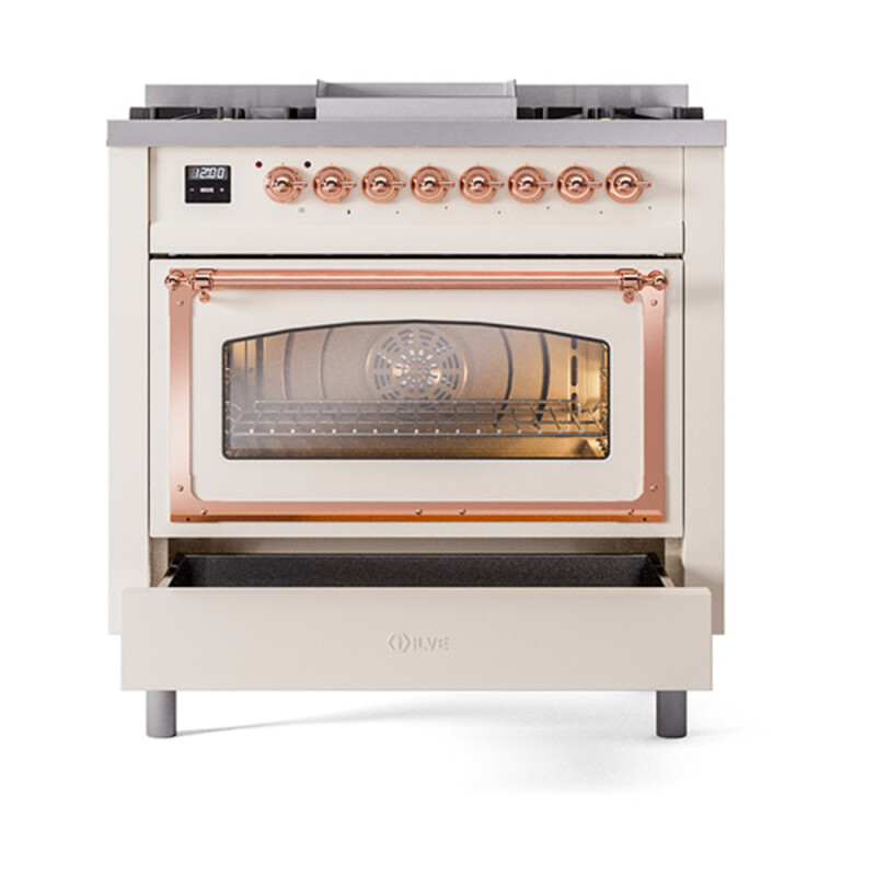Nostalgie II Noblesse 36 inch Dual Fuel Range with 6 Burners and Griddle UN36FNMPAWPLP