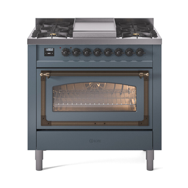 Nostalgie II Noblesse 36 inch Dual Fuel Range with 6 Burners and Griddle UN36FNMPBGB