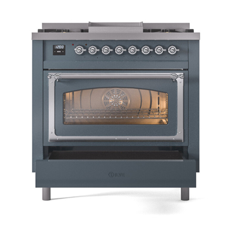 Nostalgie II Noblesse 36 inch Dual Fuel Range with 6 Burners and Griddle UN36FNMPBGC