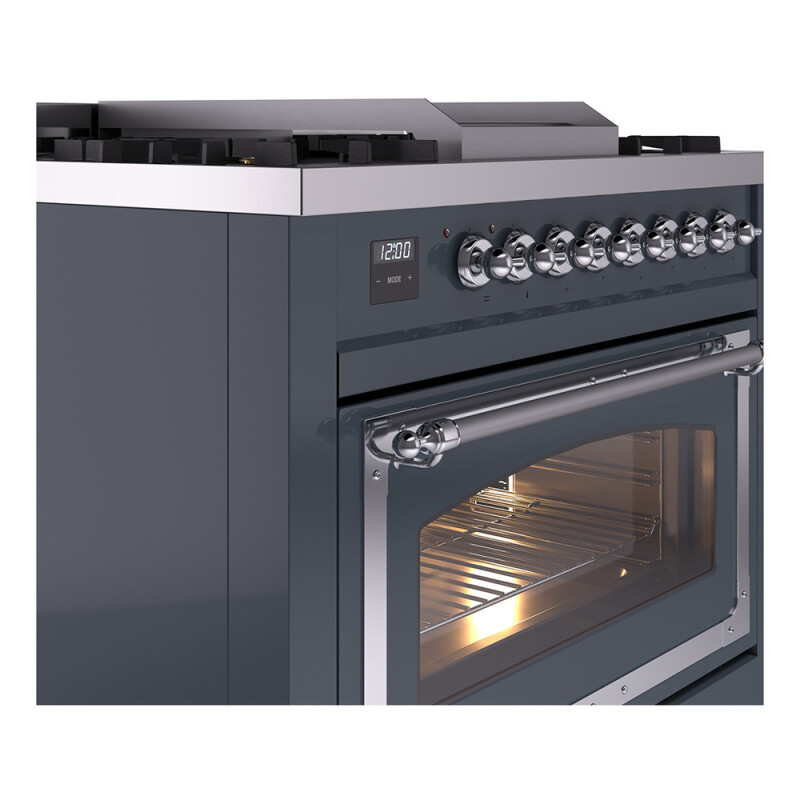 Nostalgie II Noblesse 36 inch Dual Fuel Range with 6 Burners and Griddle UN36FNMPBGCLP