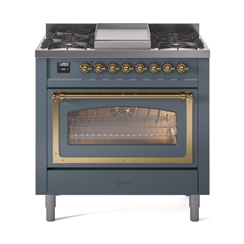 Nostalgie II Noblesse 36 inch Dual Fuel Range with 6 Burners and Griddle UN36FNMPBGG