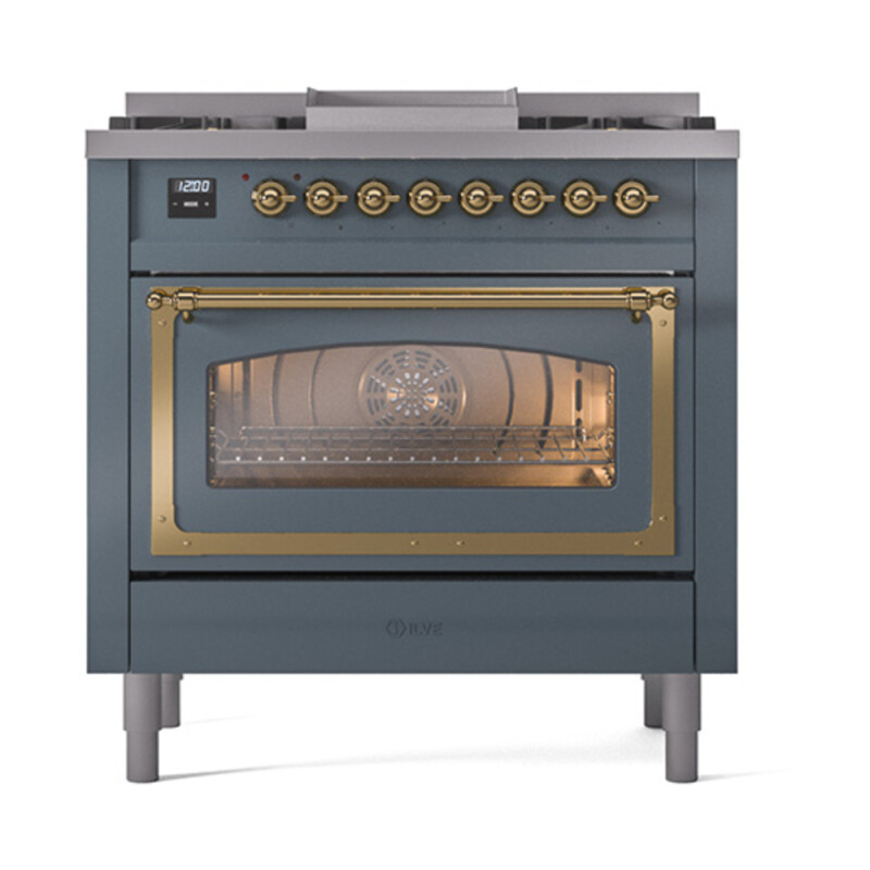 Nostalgie II Noblesse 36 inch Dual Fuel Range with 6 Burners and Griddle UN36FNMPBGGLP