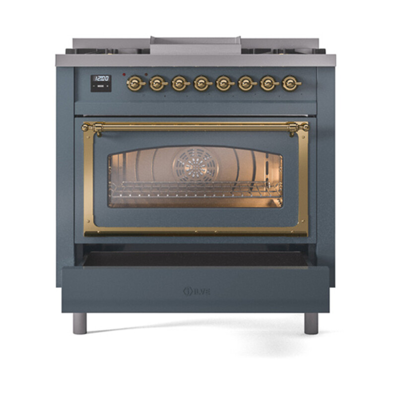 Nostalgie II Noblesse 36 inch Dual Fuel Range with 6 Burners and Griddle UN36FNMPBGGLP