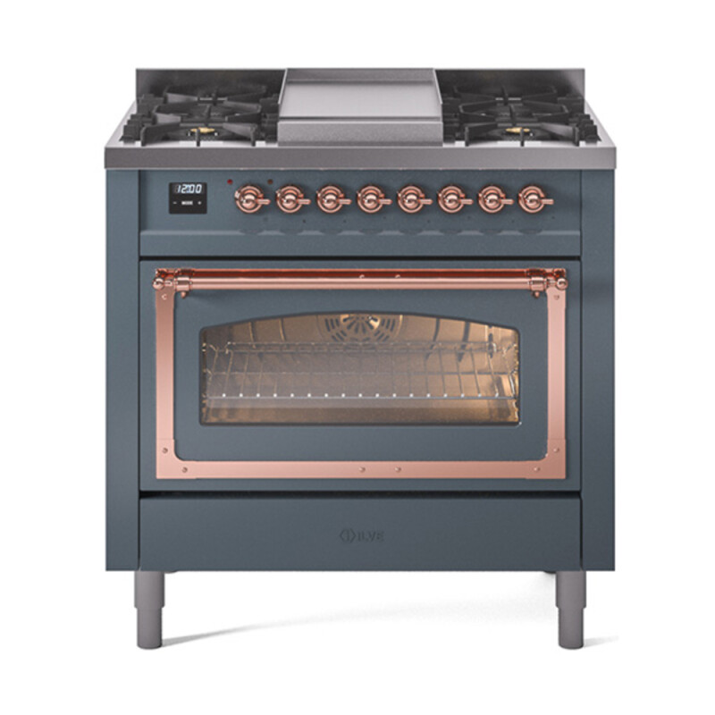 Nostalgie II Noblesse 36 inch Dual Fuel Range with 6 Burners and Griddle UN36FNMPBGP