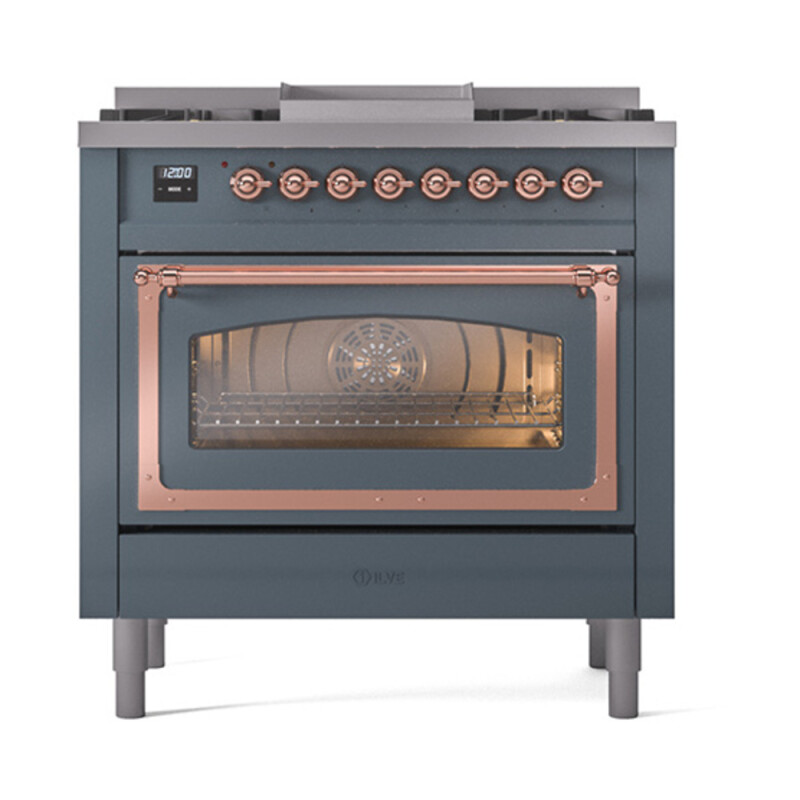 Nostalgie II Noblesse 36 inch Dual Fuel Range with 6 Burners and Griddle UN36FNMPBGP