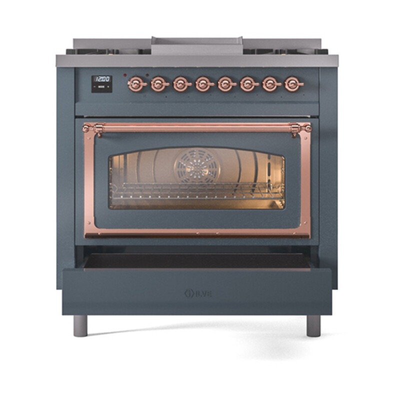 Nostalgie II Noblesse 36 inch Dual Fuel Range with 6 Burners and Griddle UN36FNMPBGP