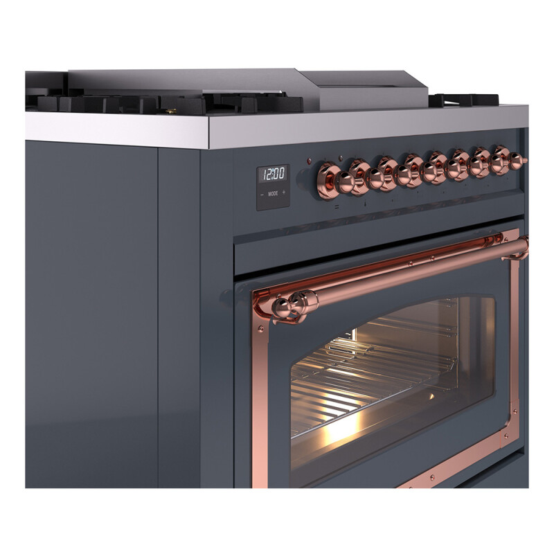 Nostalgie II Noblesse 36 inch Dual Fuel Range with 6 Burners and Griddle UN36FNMPBGPLP
