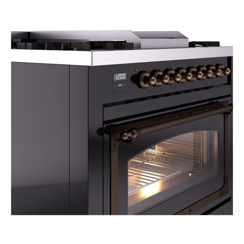 Nostalgie II Noblesse 36 inch Dual Fuel Range with 6 Burners and Griddle UN36FNMPBKB