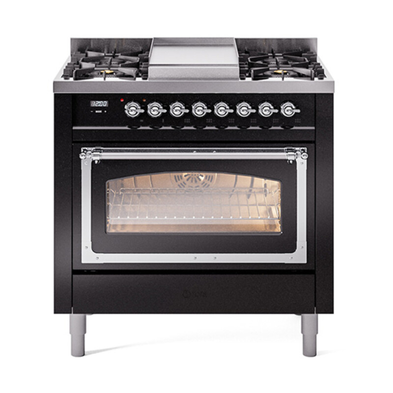 Nostalgie II Noblesse 36 inch Dual Fuel Range with 6 Burners and Griddle UN36FNMPBKC