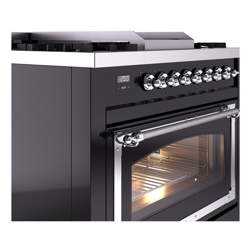 Nostalgie II Noblesse 36 inch Dual Fuel Range with 6 Burners and Griddle UN36FNMPBKC