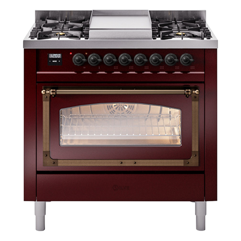Nostalgie II Noblesse 36 inch Dual Fuel Range with 6 Burners and Griddle UN36FNMPBUB