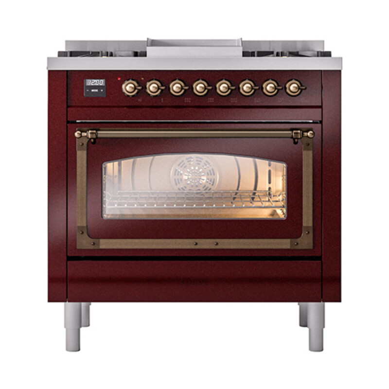 Nostalgie II Noblesse 36 inch Dual Fuel Range with 6 Burners and Griddle UN36FNMPBUB