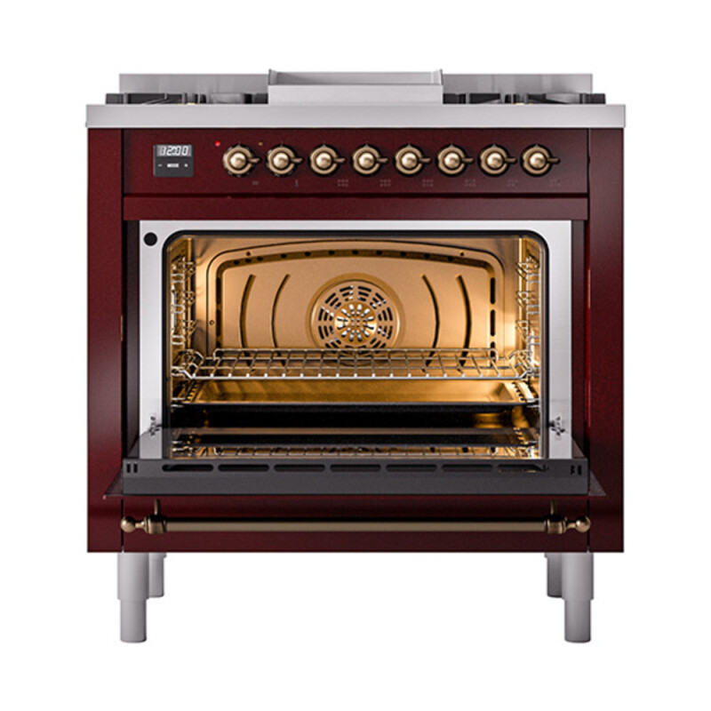 Nostalgie II Noblesse 36 inch Dual Fuel Range with 6 Burners and Griddle UN36FNMPBUBLP