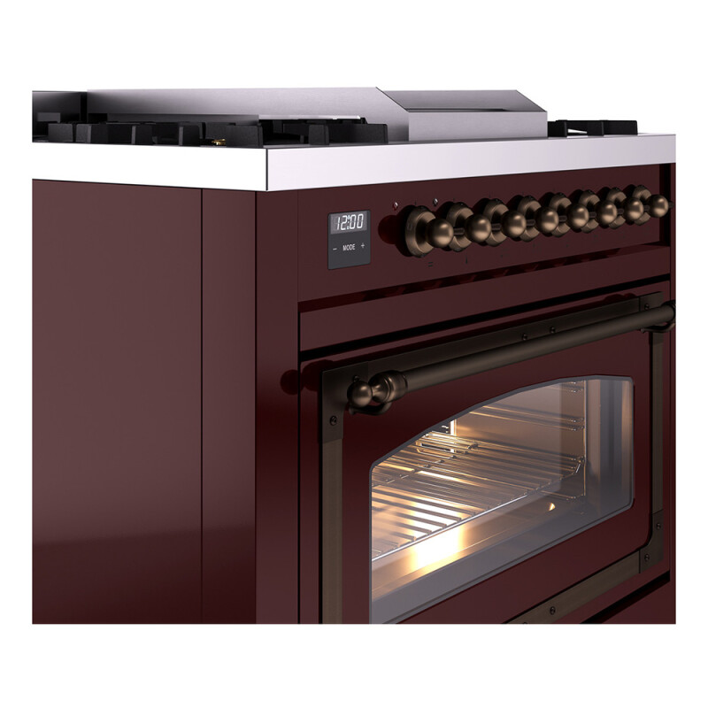 Nostalgie II Noblesse 36 inch Dual Fuel Range with 6 Burners and Griddle UN36FNMPBUBLP