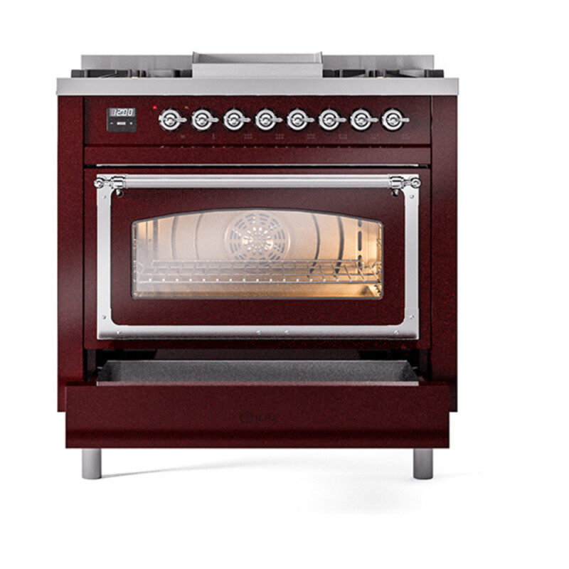 Nostalgie II Noblesse 36 inch Dual Fuel Range with 6 Burners and Griddle UN36FNMPBUC