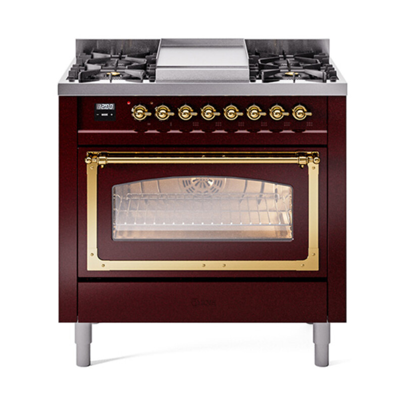 Nostalgie II Noblesse 36 inch Dual Fuel Range with 6 Burners and Griddle UN36FNMPBUG