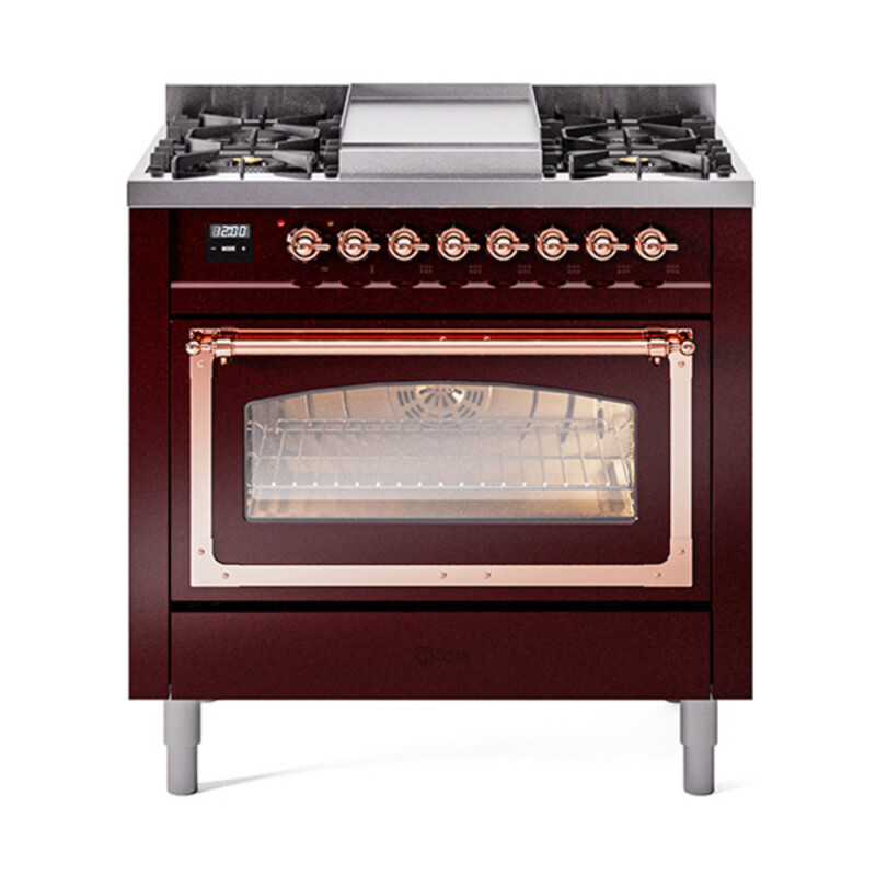 Nostalgie II Noblesse 36 inch Dual Fuel Range with 6 Burners and Griddle UN36FNMPBUP