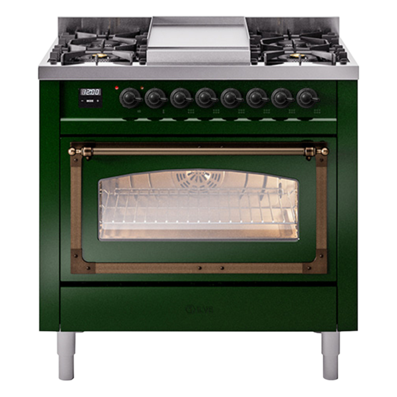Nostalgie II Noblesse 36 inch Dual Fuel Range with 6 Burners and Griddle UN36FNMPEGBLP