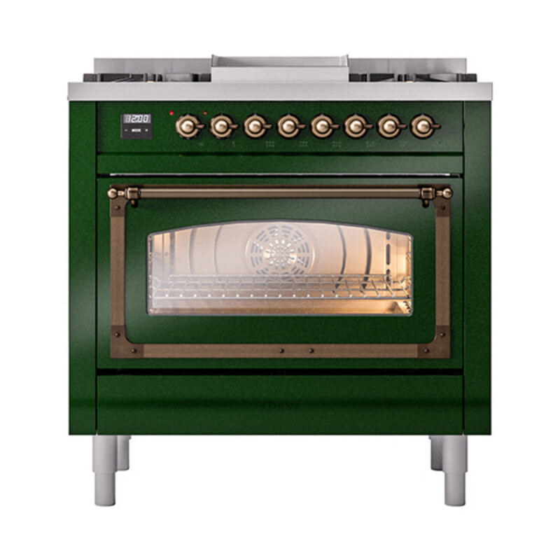 Nostalgie II Noblesse 36 inch Dual Fuel Range with 6 Burners and Griddle UN36FNMPEGBLP