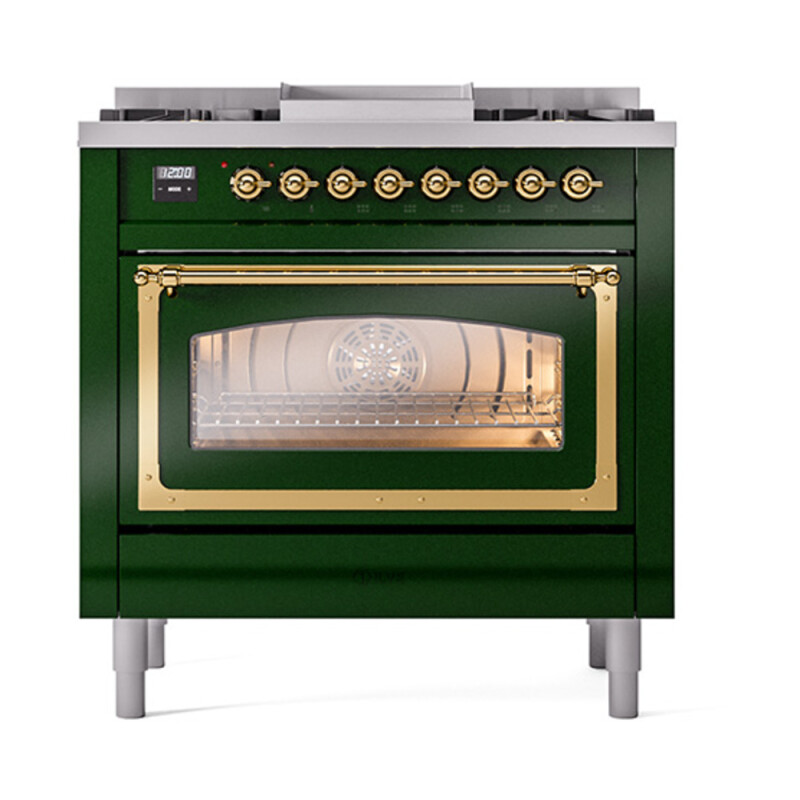 Nostalgie II Noblesse 36 inch Dual Fuel Range with 6 Burners and Griddle UN36FNMPEGG
